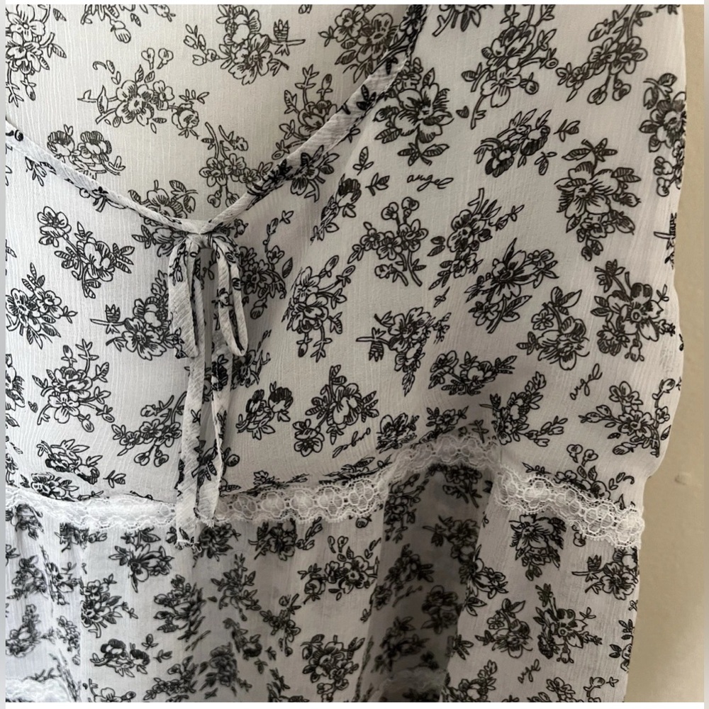 Vintage Y2k M Baby Doll Victoria's Secret Top Floral Lace Trim Dainty - Picture 3 of 7